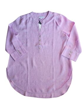 Chico's No Iron Linen Tunic Color Lavender Skies